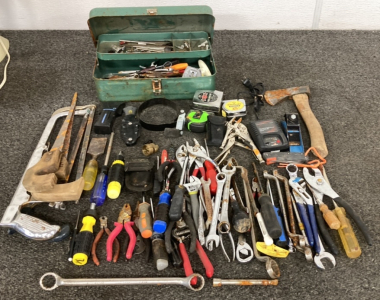 Assorted Tools & Tool Box