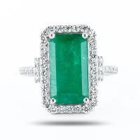 Platinum Emerald and Diamond Ring, 3.49ct Emerald, 0.66ct Diamonds, RNR037206