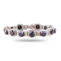 14K Gold Black Diamond Bracelet, Total 24.8 Carats, 223 Stones, Serial: K85D1G-EA13041