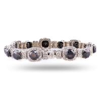 14K Gold Black Diamond Bracelet, Total 24.8 Carats, 223 Stones, Serial: K85D1G-EA13041 - 2