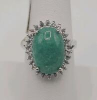 Emerald Ring with Sapphire Corundum in 925 Sterling Silver, 8.00 Carats Emerald - 2