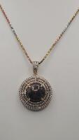925 Silver Ruby & White Sapphire Pendant, 18" Chain, 20.00ct Ruby, 3.41ct Sapphires - 3