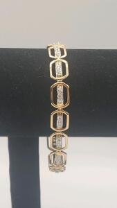 14K Gold Diamond Bracelet, 2.20 CTW, Round Brilliant Cut, Model BR008248