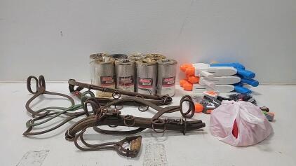 Antique Horse Hames (8) Baldwin PT563 Filters (3) Water Blasters (1) Nerf Gun