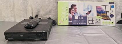 (1) Magnavox DVD Player W/ Remote & (1) Tilt TV Wall Mount