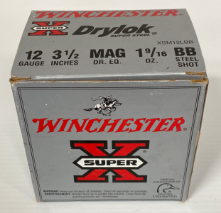 Box of Winchester Drylok 12ga 3 1/2” BB Steel Shot