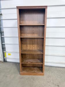 (1) 5 Tier Wooden Shelving Unit/Organizer- 6ftx27.5&rdquo;x12.5&rdquo;