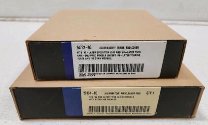 (1) Harley Davidson Aluminator Transmission Cover 34762-95 (1) Harley Davidson Aluminator Air Cleaner Insert 29131-00
