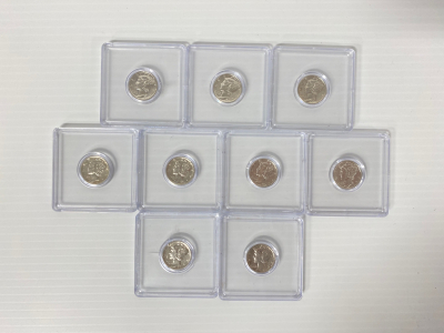 (9) Silver Dimes 1941- 1942