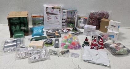 (1) Christmas Tree Storage Bag (11) 2-packs Extention Cord Covers (1) Electric Water Pipe Heat Cable (15) Assorted Christmas Gnomes Plus Amazon Overstock