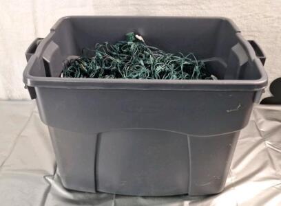 (1) Large Tote Of Christmas Light Strings