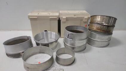 (14) Cake Pans (2) Plastic Boxes