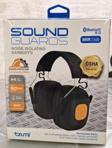 (1) Pair Of Tzumi Sound Guards Over Ear Jobsite Hearing Protection Bluetooth Headphones