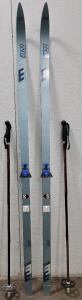 (1) Vintage Elan Cross Country Snow Skis w/ Adidas Bindings No Wax Fishscale w/Bag