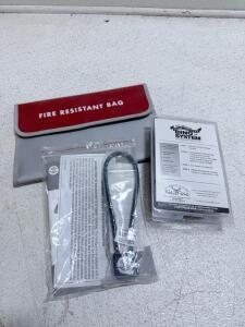 (1) Gun Lock (1) Fire Resistant Bag & (1) Slide & Flex Bino-System