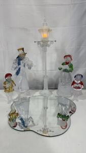 Larger Glass Christmas Carolers Scene