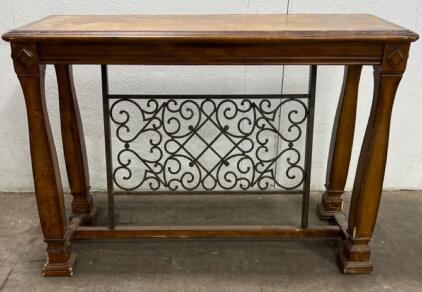 Console Table With Ornate Metal (Please Read Description)