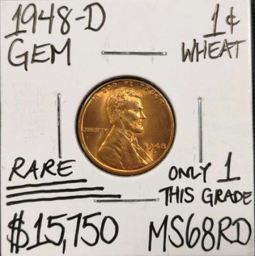 1948-D MS68RD Rare Only 1 This Grade Cent