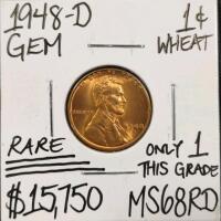 1948-D MS68RD Rare Only 1 This Grade Cent