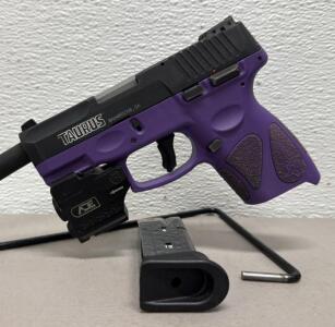 Taurus G2C 9mm Semi-Automatic Pistol, Serial: ADE407030, with Laser Sight