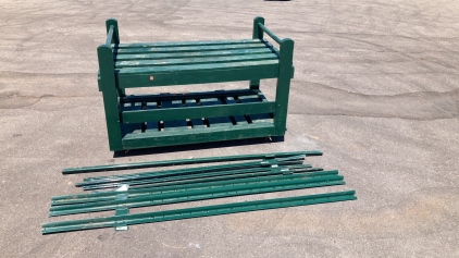 Rolling Wood Utility Cart W/T-Posts