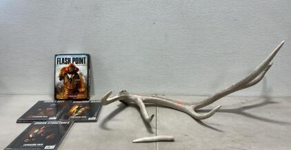 (3)Flash Point: Fire Rescue &ndash; Urban Structures expansion pack for the cooperative board game Flash Point,(1)Branched deer antler. (Please read Description)<br/>