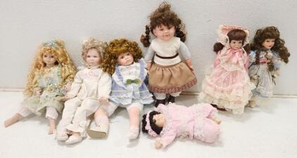 Assorted Ceramic And Plastic Dolls