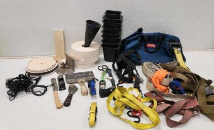 (9) Shepherd Hardware 9523 Molded Bed Riser (3) Drywall Tape (1) Muslin Buffing Wheel W/ Pad And More