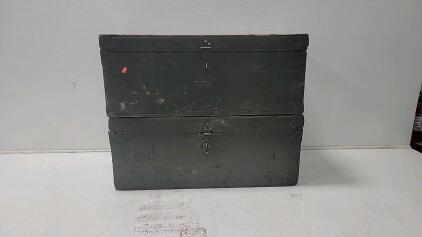 (2) 30"x12"x17" Dark Green Storage Trunk