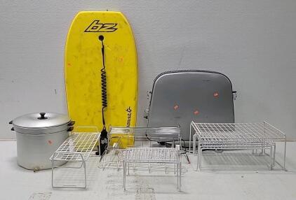 (1) De'Longhi HR715 Retro Convector Heater (1) 3' BZ Body Board (1) Aluminum Stockpot & More