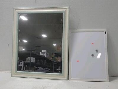 (1) 27"x33" Mirror (1) 17"x23" White Board