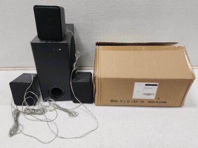 (1) Plug in Crystal Chandelier Modern Pendant Light (1) Philips Subwoofer Speaker W/ (3) Rear Speakers