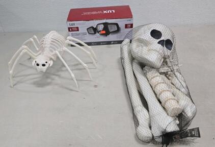 Lux Work Motion Activated Light,Halloween Bag of Bones ,and Spider