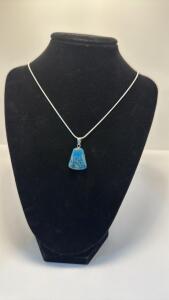 Larimar Pendant W/ Silver 925 Necklace