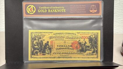 KL Gold-Plated Banknote Replica, 99.9% Pure 24k Gold, Serial WR999999