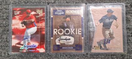 (3) Autographed Baseball Trading Cards