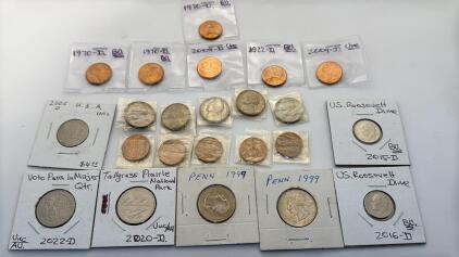Assortment Of U.S. Coins Dated Between 1950&rsquo;s - 2022 Some Are Uncirculated Coins