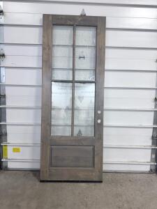 (1) Wood Exterior Door W/ A 6-Lite Glass Panel Design And A Bottom Panel- 95&rdquo;Hx35 5/8&rdquo; Wx 1 3/4&rdquo; D