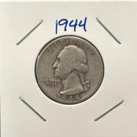 1944, 1959, 1962, 1964 Washington Quarters, Silver Coins Set - 2