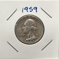 1944, 1959, 1962, 1964 Washington Quarters, Silver Coins Set - 3