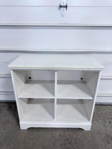 (1) White Wooden 4 Cubby Organizer- 30.5&rdquo;x16&rdquo;x30&rdquo;