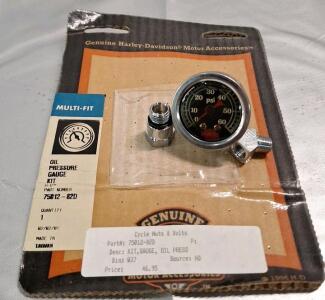 (1) Harley Davidson Oil Filled - Oil Pressure Guage - 60 PSI - Part# 75012-82D