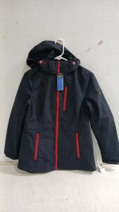 (1) Nautical Water Resistant Performance Jacket -Color Navy Seas (Size Small)