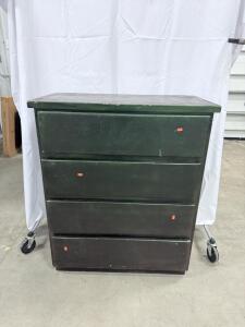 (1) Black/Green 4 Drawer Dresser- 31.5&rdquo;x38&rdquo;x16.5&rdquo;