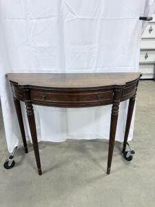 (1) Dark Brown Wooden Console Table W/ Drawer - 44&rdquo;x15&rdquo;x34&rdquo;