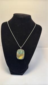 86.25ct. Natural Labradorite Flashy Gemstone W/Silver 925 Necklace