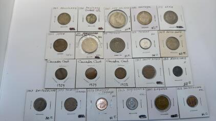 (21) Foreign Coin Currency Dated Between 1907-1999