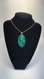 118.70ct. Natural Malachite Gemstone W/24&rdquo; Silver 925 Necklace