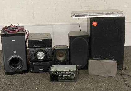 Assorted Speakers, DVD Player & More