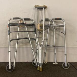 Pair of Crutches, (2) Walkers